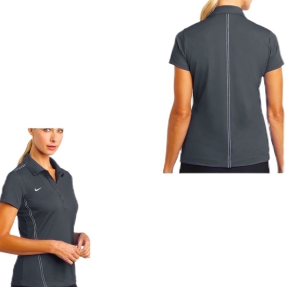 NIKE Short Sleeve Polo Grey Seamed Golf Tennis Outdoors Activity Size Me… - Picture 8 of 9